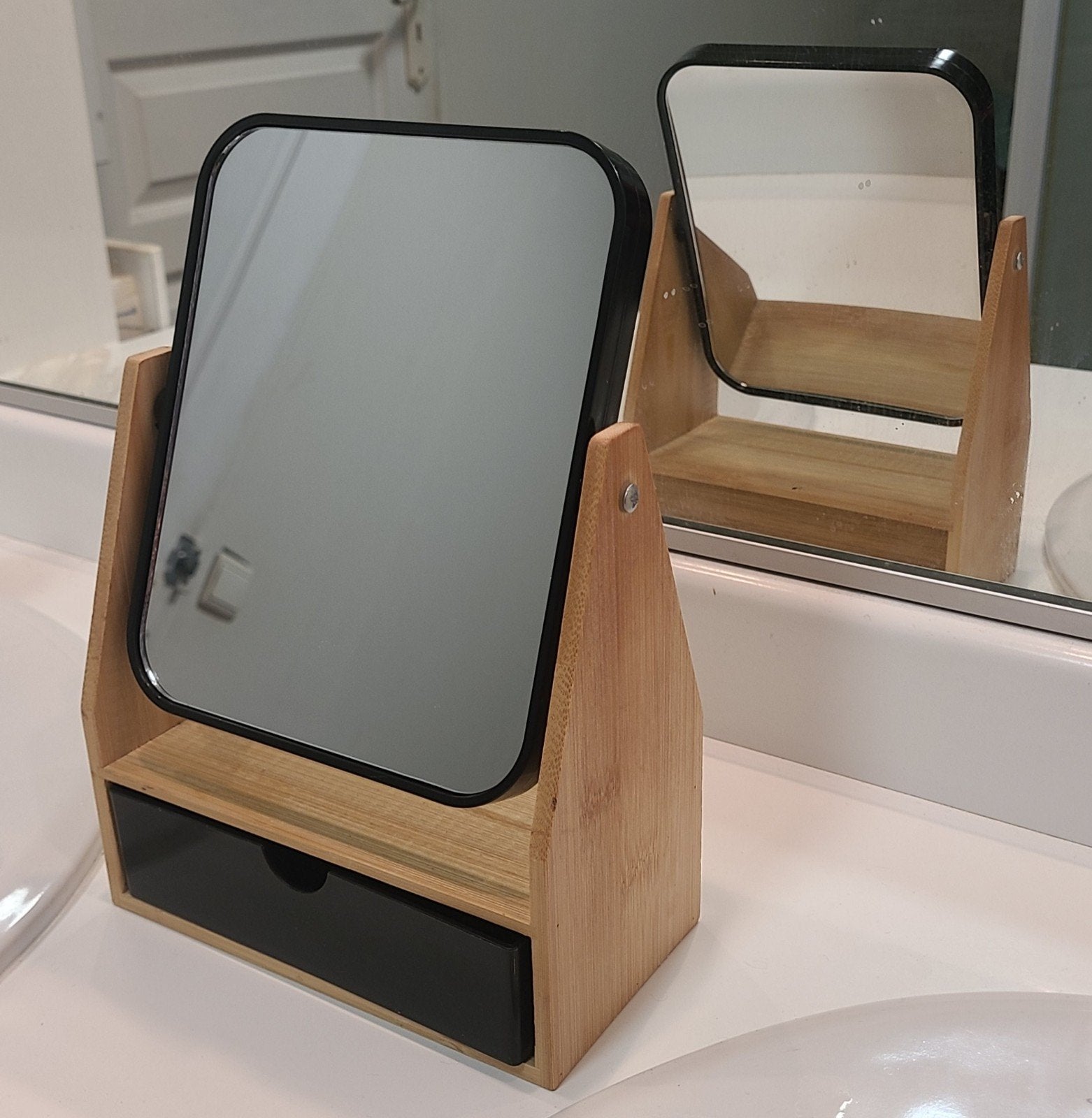 Makeup houten spiegel met kleine laad, Ophalen