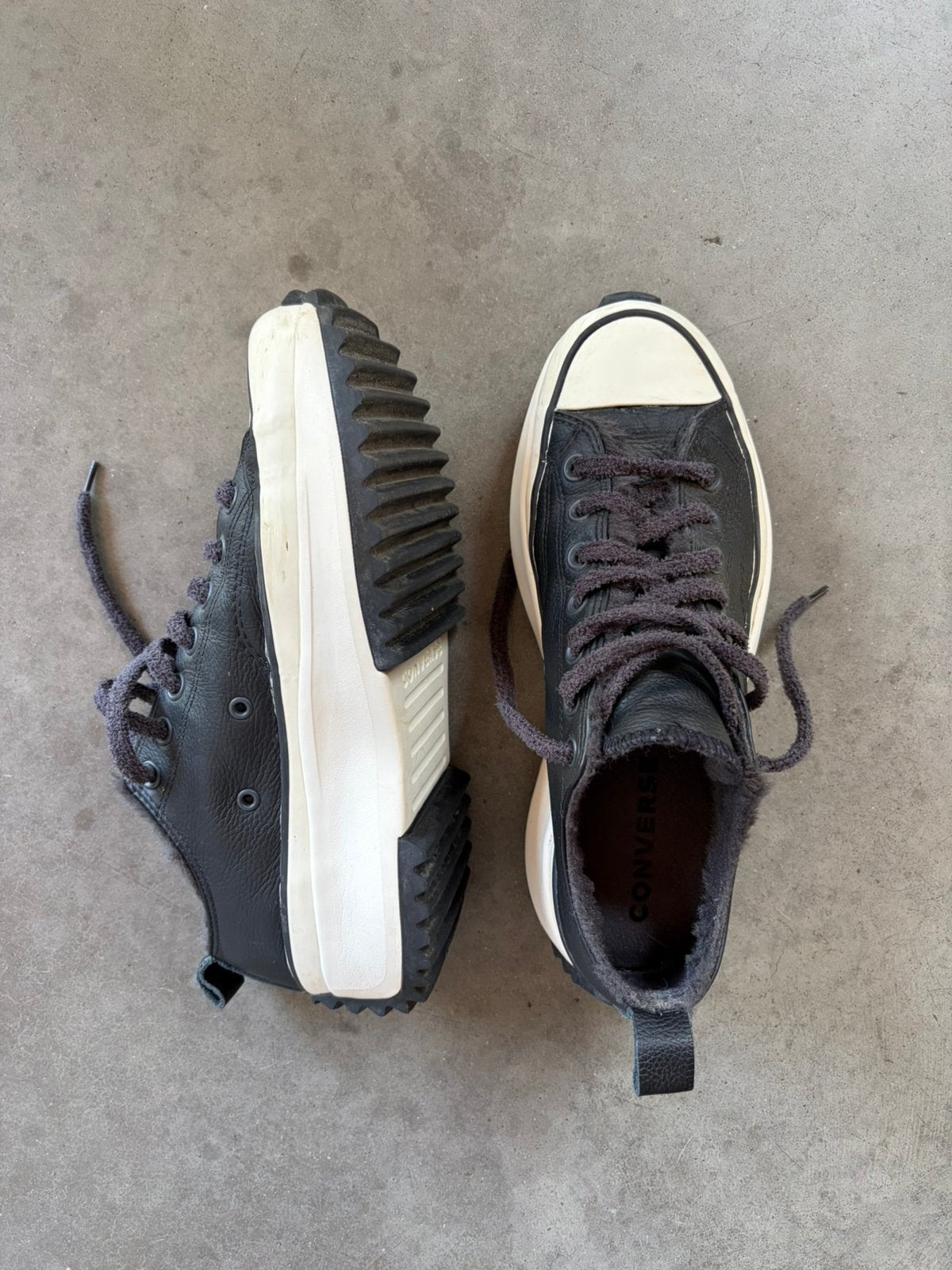 Converse Run Star Hike Cozy Club cuir fourrées – T42 ed lim, Enlèvement ou Envoi, Comme neuf, Baskets, Noir