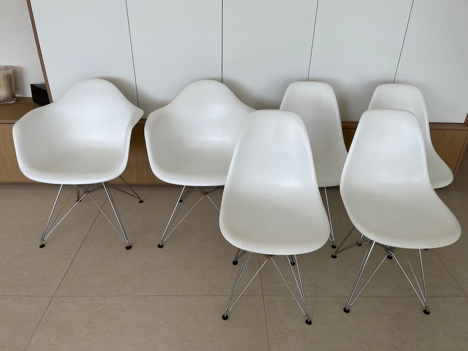 6 design stoelen, Maison & Meubles, Chaises, Métal, Enlèvement, Blanc, Modern