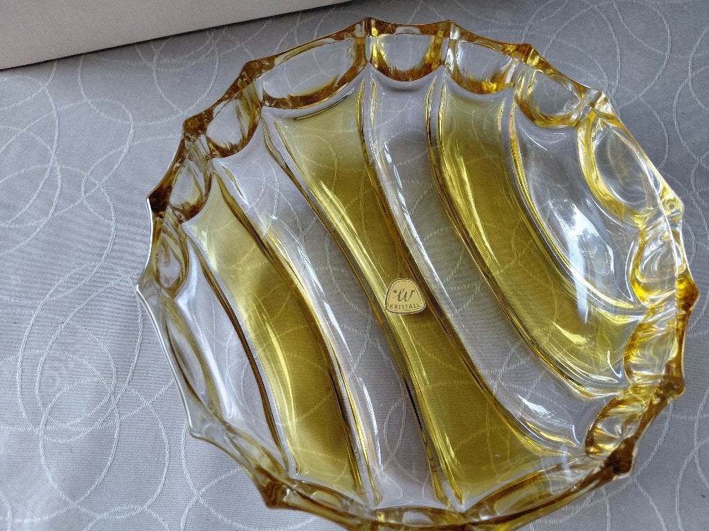 Vintage Walther-glas ronde schaal, Antiek en Kunst, Ophalen of Verzenden