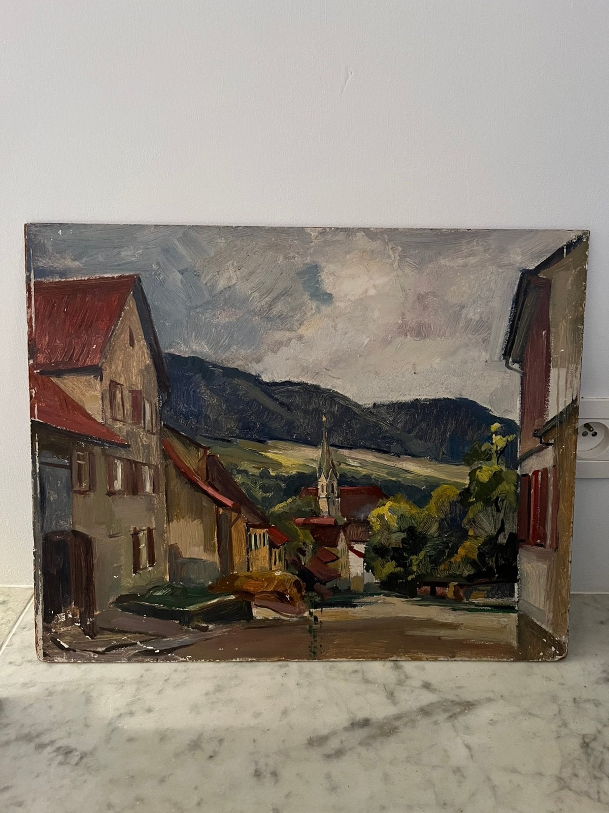 KUNST SCHILDERIJ OLIE  LANDSCHAP, Ophalen of Verzenden, Olieverf, Landschap