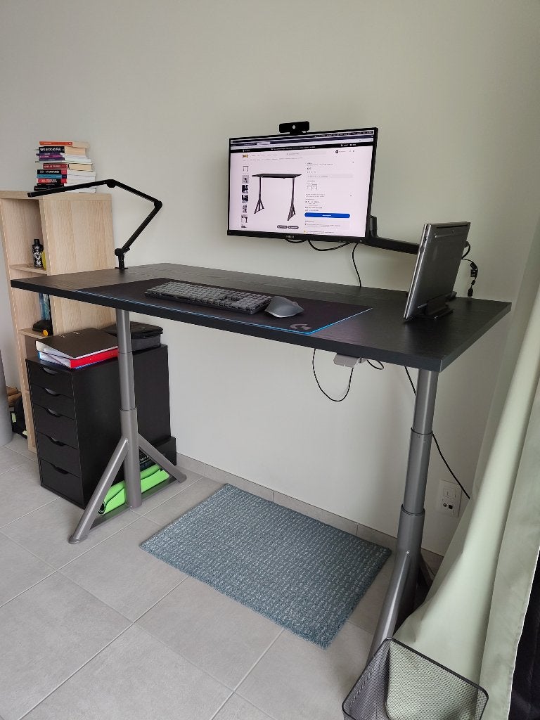 Ikea IDÅSEN Bureau assis/debout, noir, 160x80 cm, Maison & Meubles, 160 cm, Bureau assis-debout, Comme neuf, IKEA