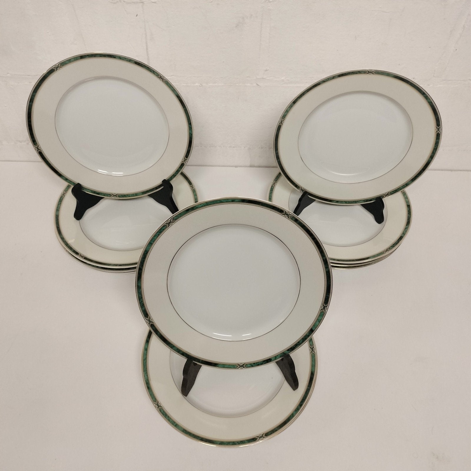 Lot de 12 assiettes Limoges Havilland Boréal vert., Antiquités & Art, Enlèvement ou Envoi