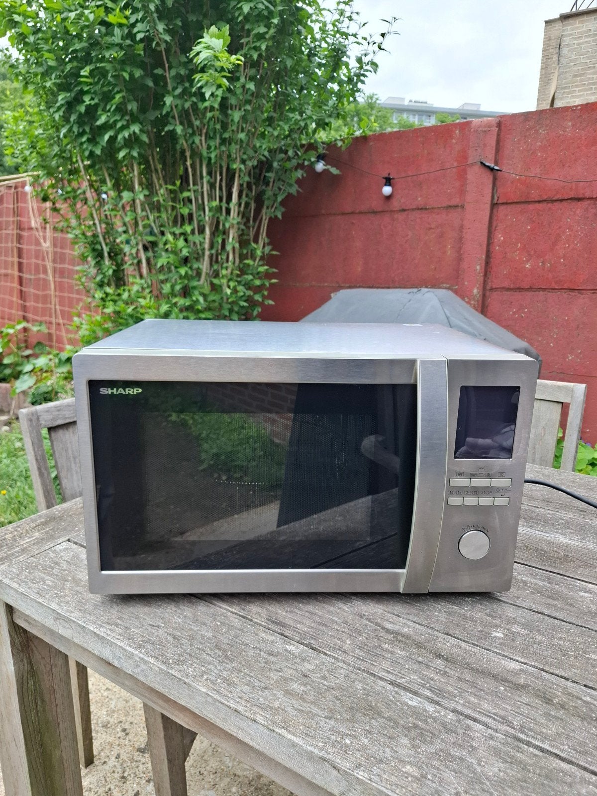 Sharp R922STWE combi microgolfoven in roestvrij staal., Electroménager, Micro-ondes, Gril, Four, Plaque tournante, Enlèvement