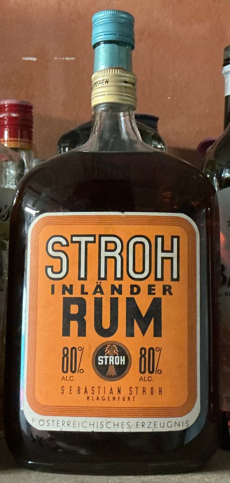 Vintage Stroh Inländer Rum 80% – 1 liter – Ongeopend, Collections, Vins, Comme neuf, Enlèvement