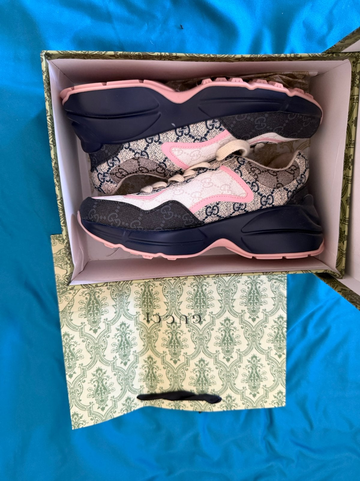 Gucci Rhyton GG — Maat 41 — Met doos — Perfecte staat, Kleding | Heren, Schoenen, Ophalen, Zo goed als nieuw, Zwart