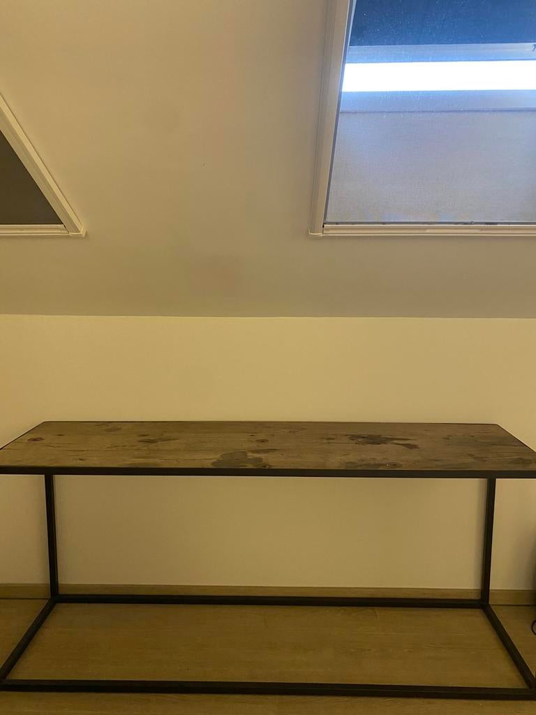 Console, Huis en Inrichting, Ophalen, Teakhout, Zo goed als nieuw, 150 tot 200 cm