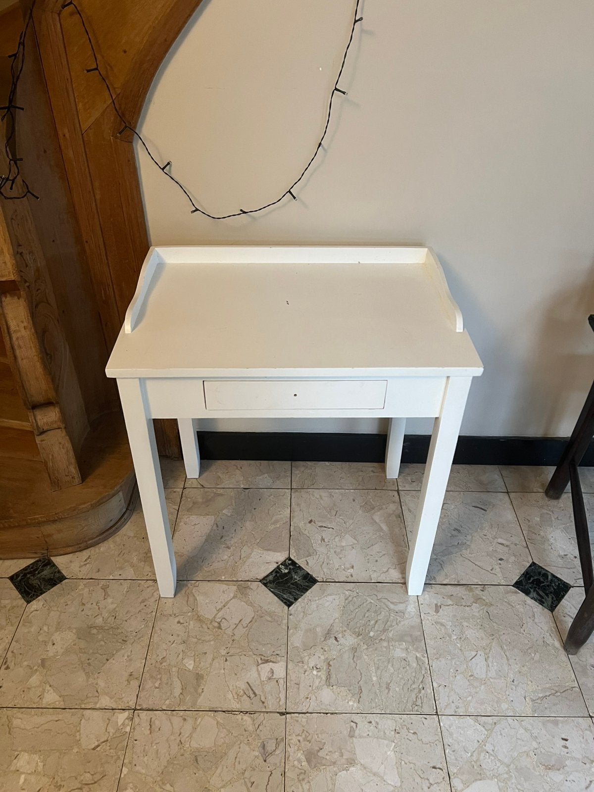 Petit bureau écolier vintage blanc, Enlèvement, Comme neuf