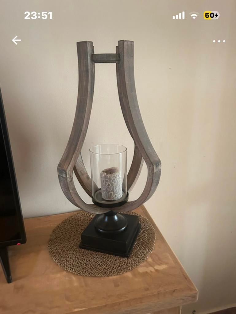 Vase deco porte bougie en bois tres belle qualité, Envoi, Comme neuf, Bois