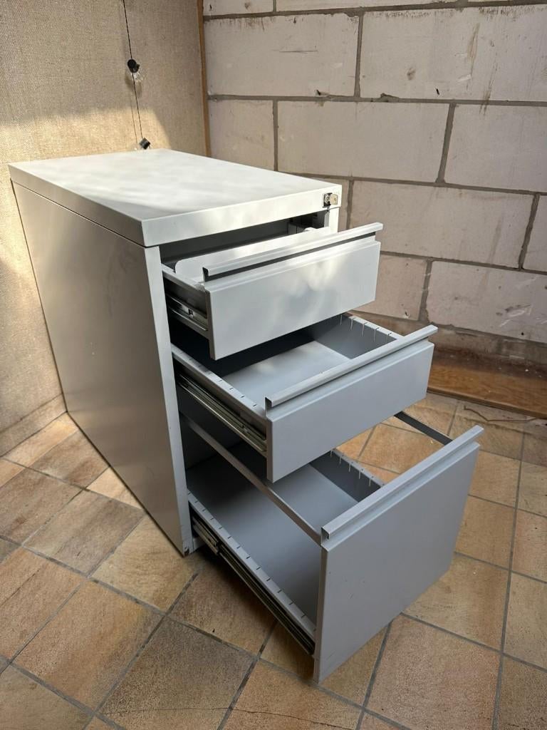 Stevig Metalen Ladeblok – 3 Schuiven – Afsluitbaar, Huis en Inrichting, Kasten | Ladekasten, Ophalen, Gebruikt, 3 of 4 laden, Minder dan 100 cm