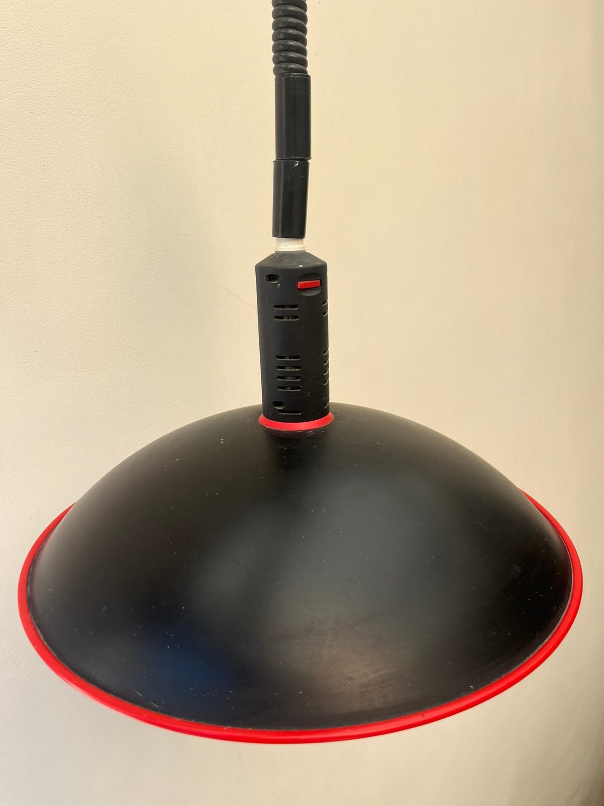 Vintage hanglamp zwart/rood, Ophalen, Gebruikt, Vintage
