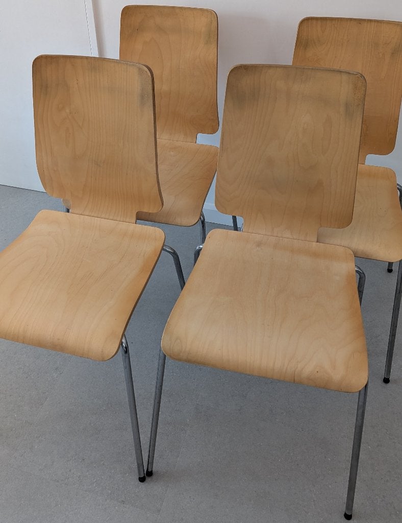 4 chaises, Enlèvement, Utilisé, Bois, Quatre