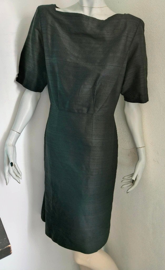 Little black dress, zwarte zijden cocktailjurk S, Kleding | Dames, Zwart, Ophalen of Verzenden, Zo goed als nieuw, Knielengte