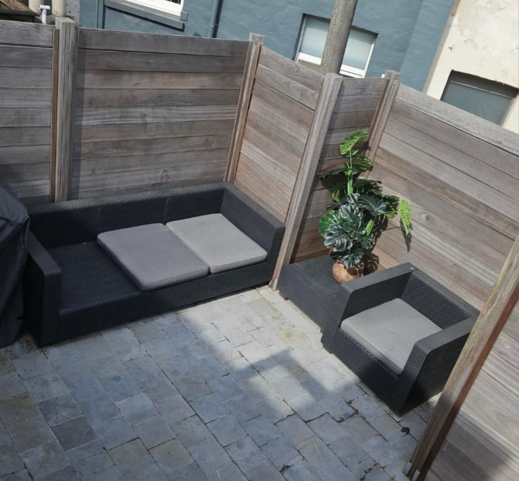 Loungeset donkergrijs, Tuin en Terras, Ophalen, Loungeset