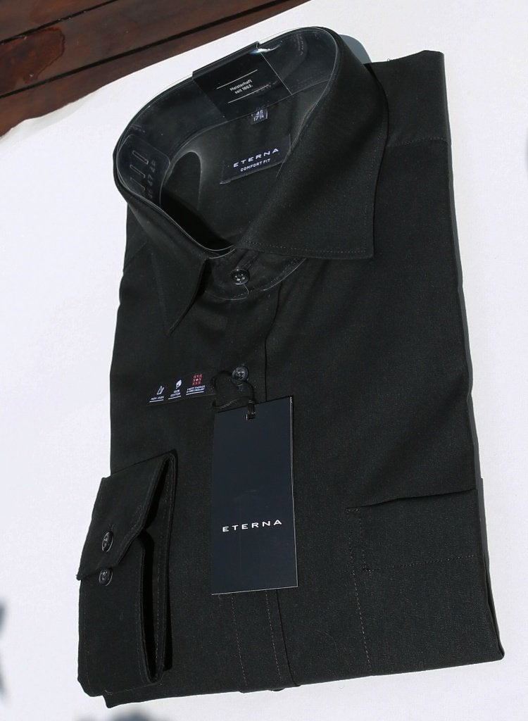 Chemise homme neuve noire - Eterna 45, Neuf, Tour de cou 43/44 (XL), Noir, Eterna