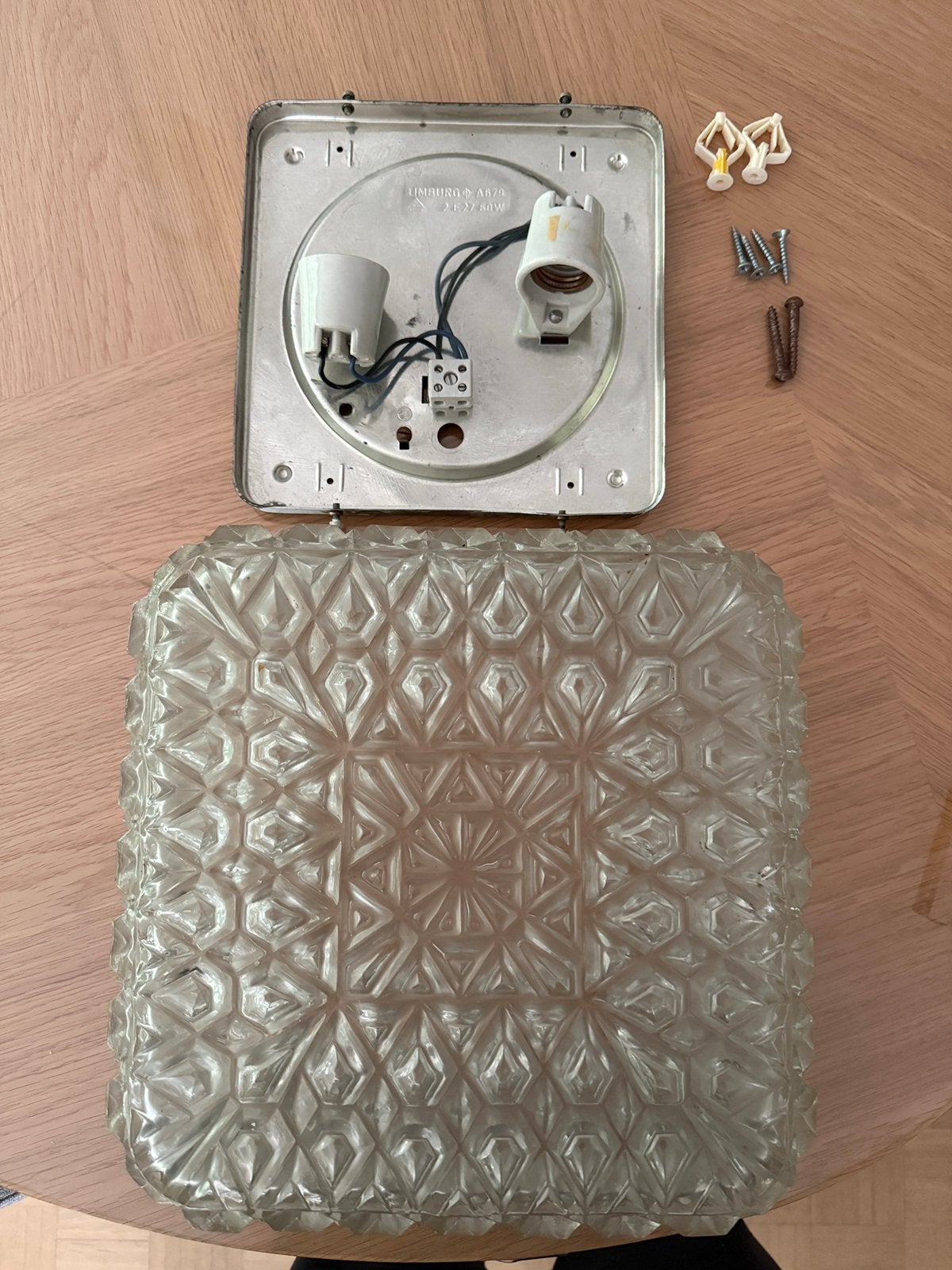 Plafondlamp glashutte limburg A679, Ophalen, Gebruikt, Overige typen, E27 (groot)