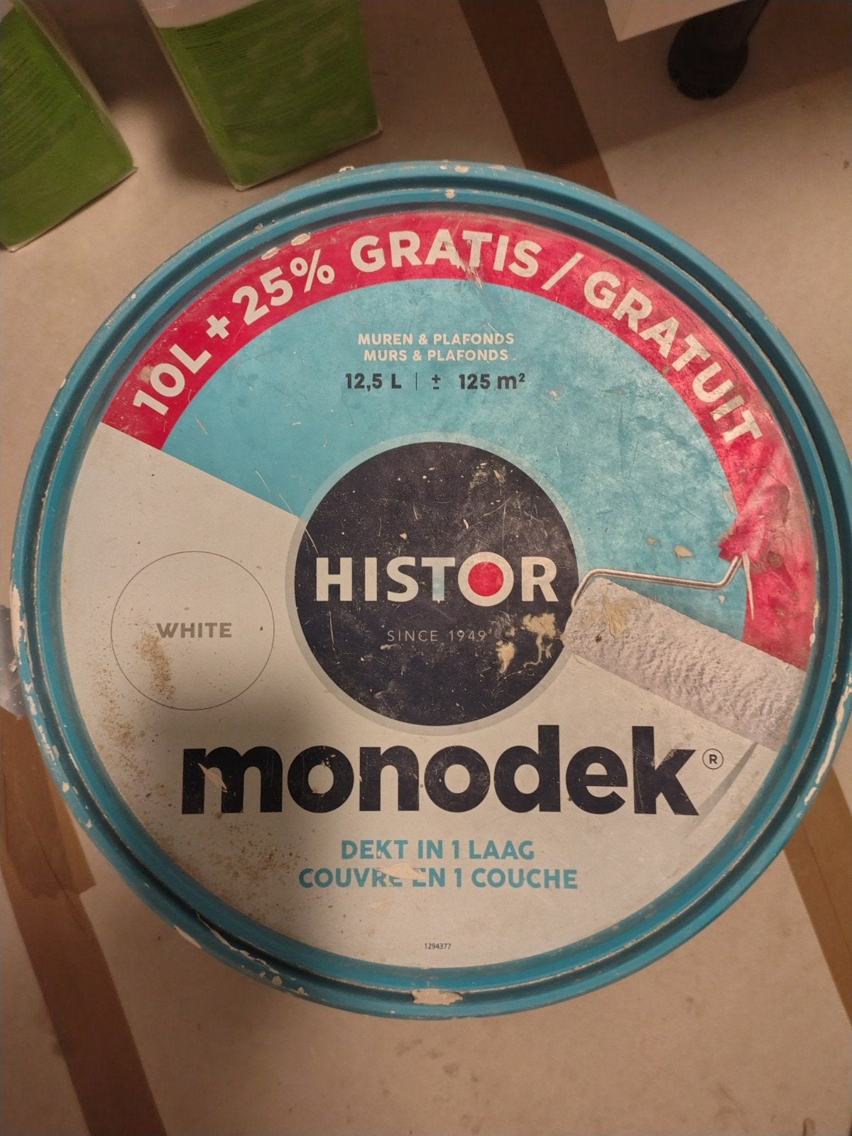 Monodeck Histor blanc. 5L. Un demi-seau. Gratuit
 Gratuit, Comme neuf, Enlèvement, Peinture, 5 à 10 litres