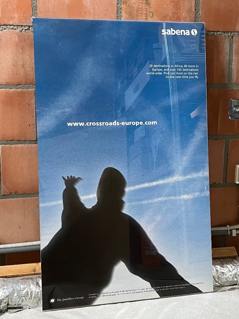 Affiche originale de Sabena dans un cadre en plexi, Enlèvement, Comme neuf