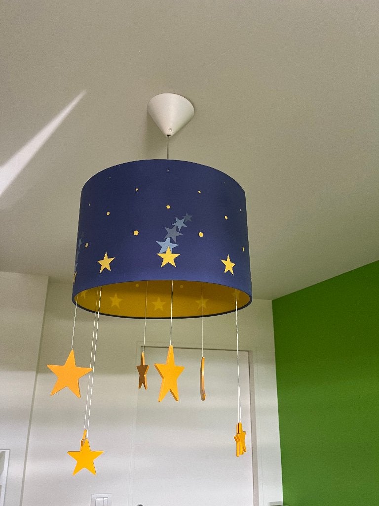 Hanglamp met sterren, Huis en Inrichting, Ophalen, Zo goed als nieuw, Metaal, E27 (groot)