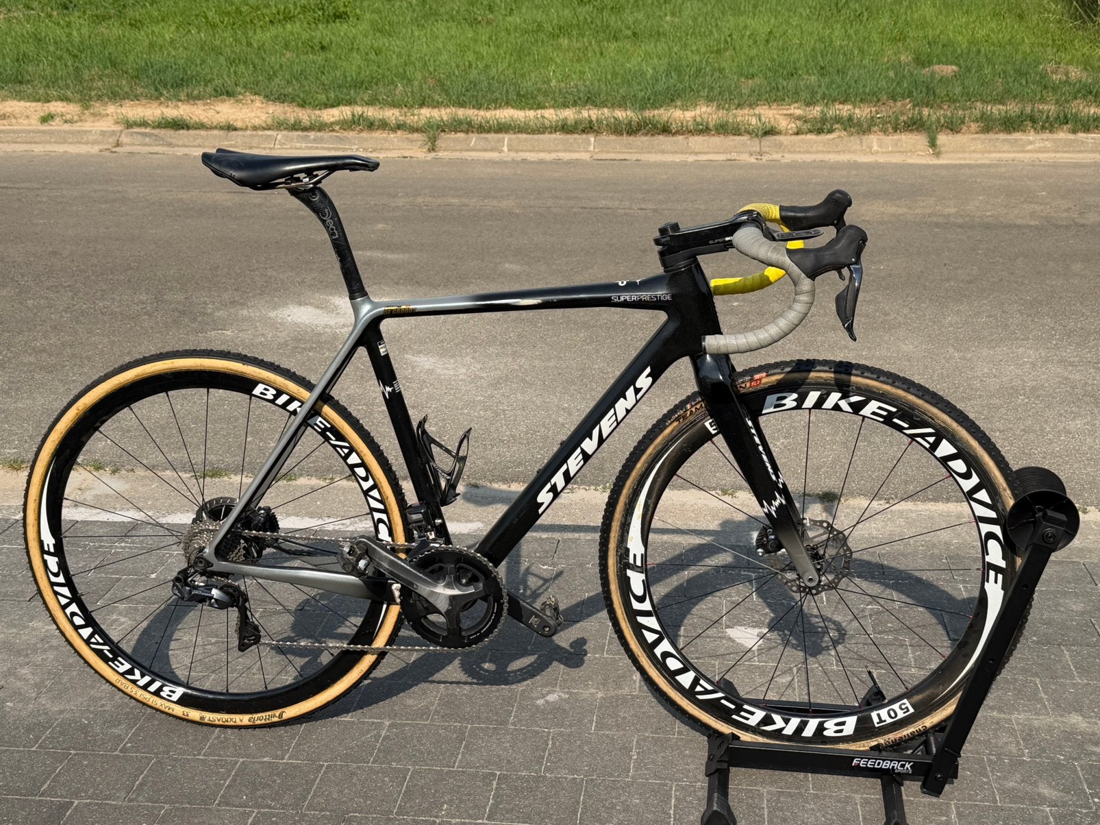 Zwarte Stevens Super Prestige – Ultegra Di2 (maat 54), Fietsen en Brommers, Ophalen, Gebruikt, Carbon, Schijfrem