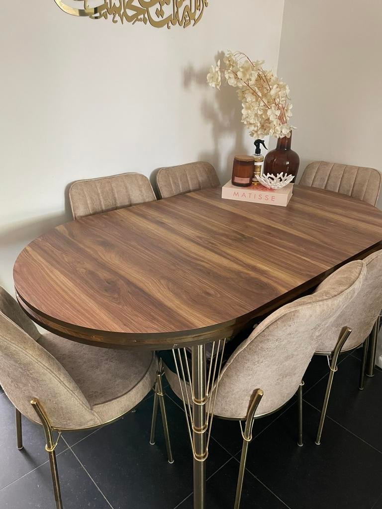 Eettafel en 6stoelen, Huis en Inrichting, Ophalen, Zo goed als nieuw