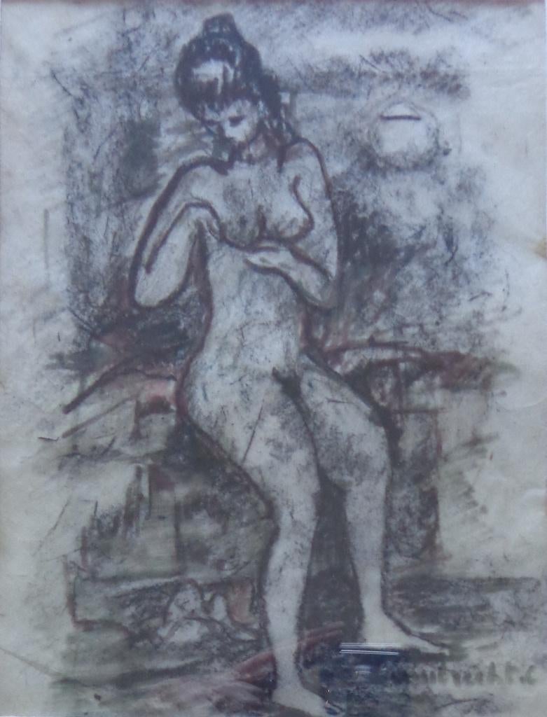CONSTANT LAMBRECHT / NAAKTE VROUW / ORIGINEEL WERK 37x30cm, Enlèvement ou Envoi