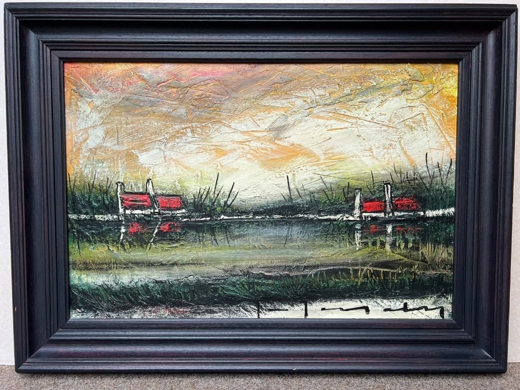 Neo-expressionistisch landschap – Stephaan Tessely, Ophalen, Paneel, Expressionistisch, Landschap