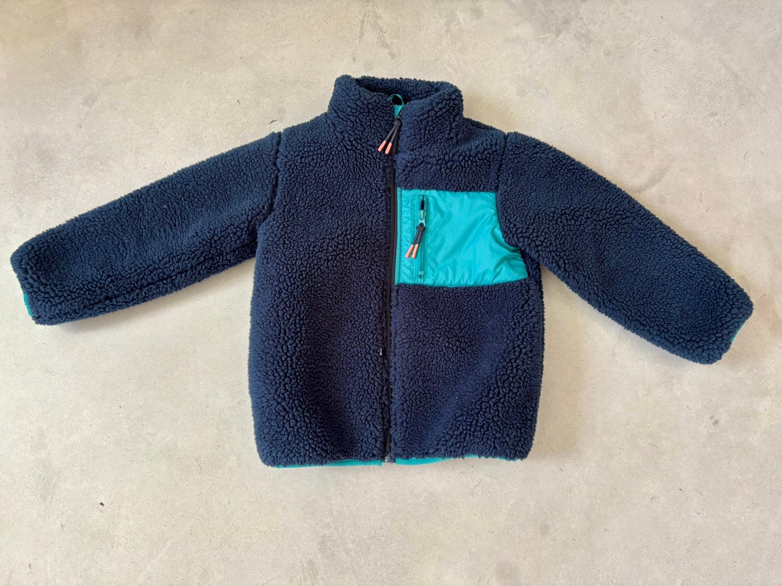 Winterjas met teddy stof maat 110/116 (4-6 jaar), Enlèvement ou Envoi, Comme neuf, Garçon ou Fille, Manteau