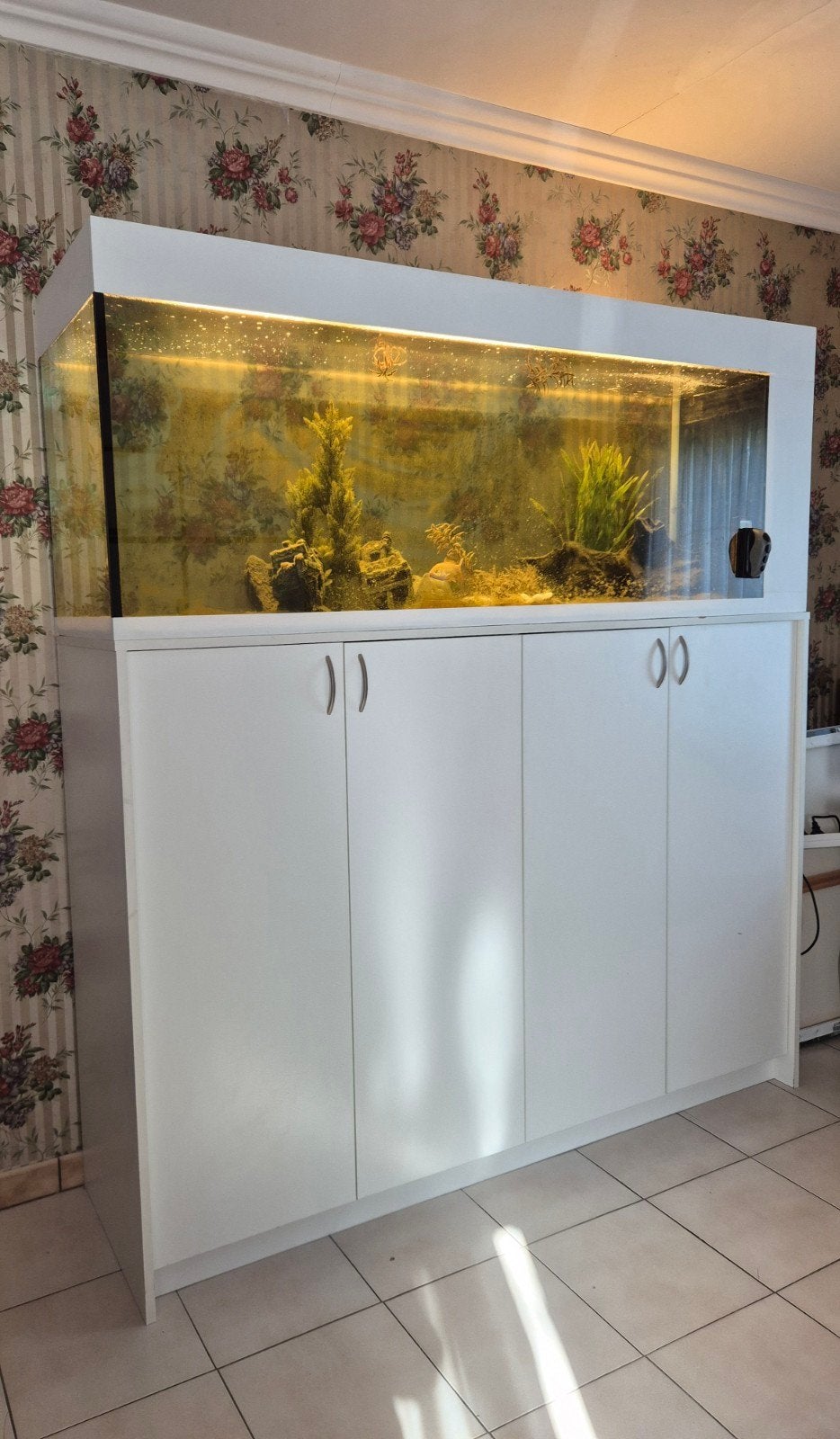 groot aquarium met kast, Animaux & Accessoires, Enlèvement, Pompe, Comme neuf, Aquarium vide