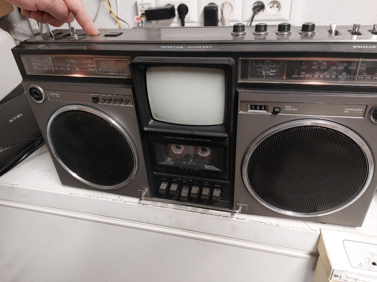 philips old school radio cassette TV combinatie, Enlèvement ou Envoi