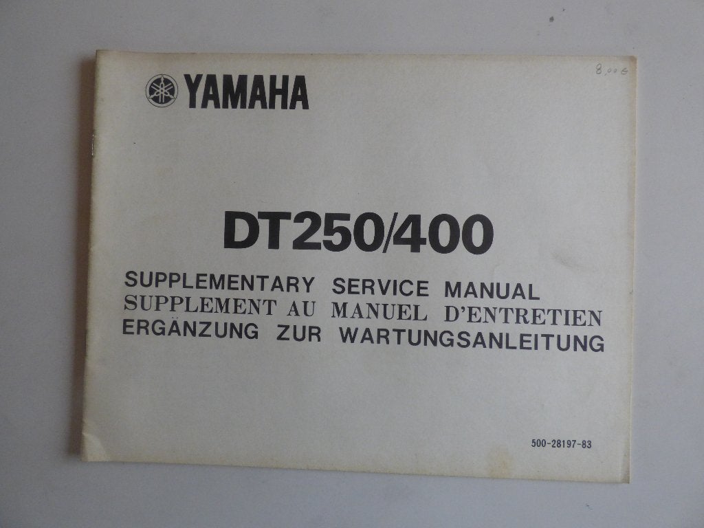 YAMAHA DT250 / DT400 SUPPLEMENT WERKPLAATSHANDBOEK, Motoren, Handleidingen en Instructieboekjes, Ophalen of Verzenden, Yamaha