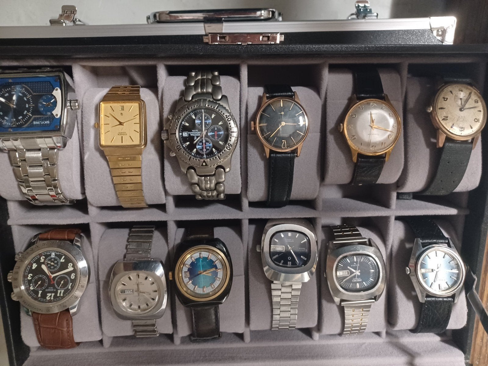 COLLECTIONS MONTRES HOMME VINTAGE, Enlèvement, Utilisé, Acier, Montre-bracelet