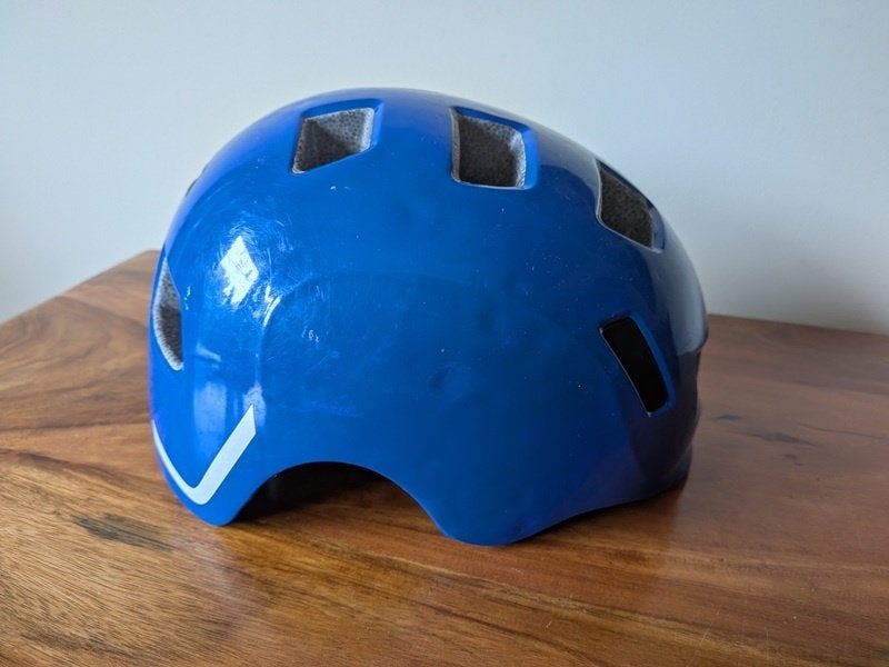 casque bleu de vélo enfant - taille 51-56cm, Vélos & Vélomoteurs, Enlèvement, Utilisé