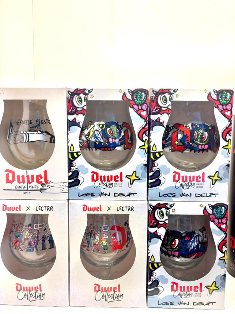 Duvel 6 glazen in box mix, Verzamelen, Biermerken, Ophalen, Nieuw, Duvel