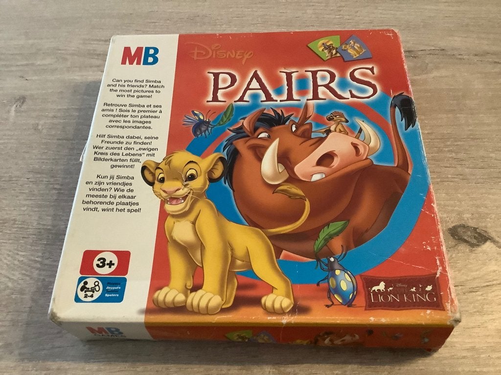 Disney Lion King pairs gezelschapsspel (2003), Een of twee spelers, Ophalen of Verzenden, Gebruikt, MB spelen