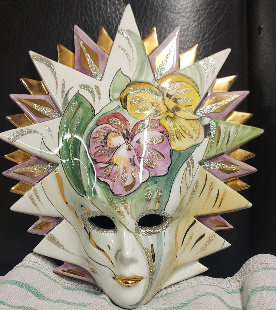 vintage Venetiaans keramisch masker, Antiek en Kunst, Antiek | Porselein, Ophalen
