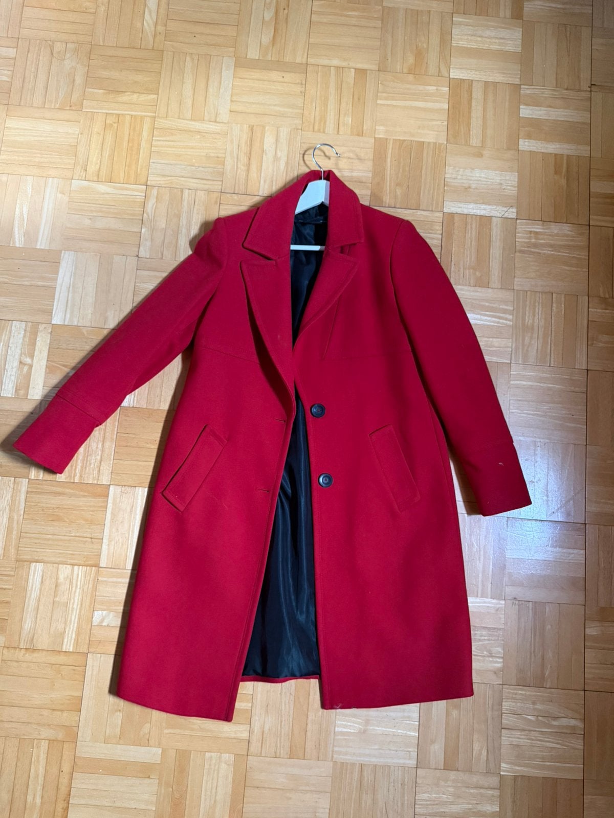Rode jas van Zara, Kleding | Dames, Jassen | Winter, Ophalen, Zo goed als nieuw, Rood