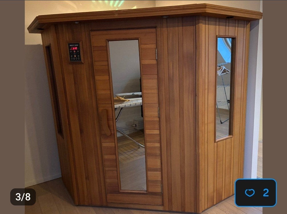Sauna Health Mate infrarouge 4 personnes angle cse 5, Sports & Fitness, Enlèvement ou Envoi, Utilisé, Infrarouge, Sauna complet
