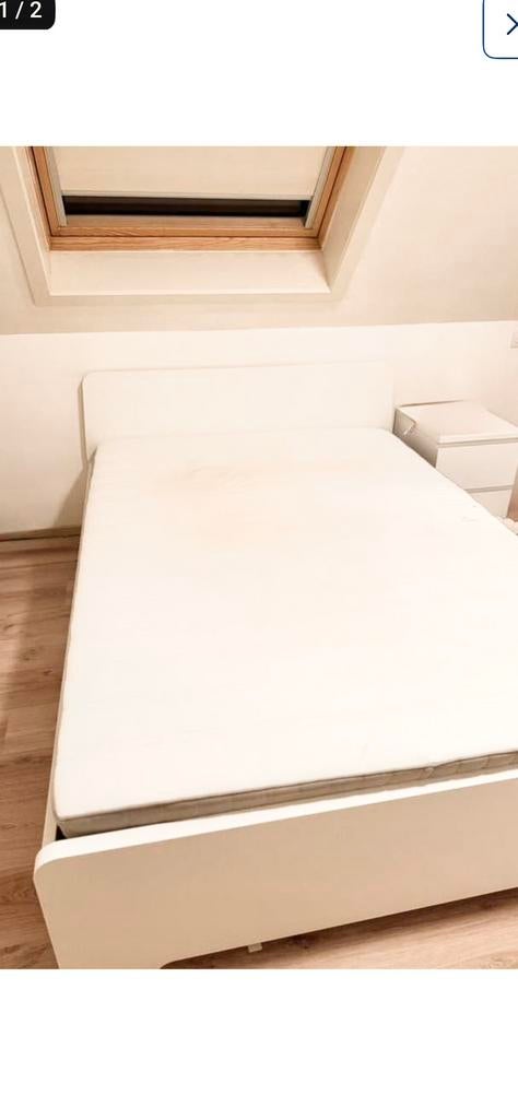 Bed en matras Ikea 140 cm! Nieuw!!, Huis en Inrichting, Slaapkamer | Bedden, Ophalen, Zo goed als nieuw, Wit, 140 cm