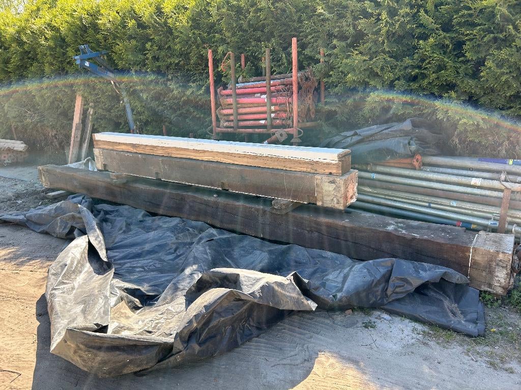 Authentieke massieve eiken balken / recuperatiehout, Doe-het-zelf en Bouw, Ophalen, Gebruikt, Eiken, 300 cm of meer