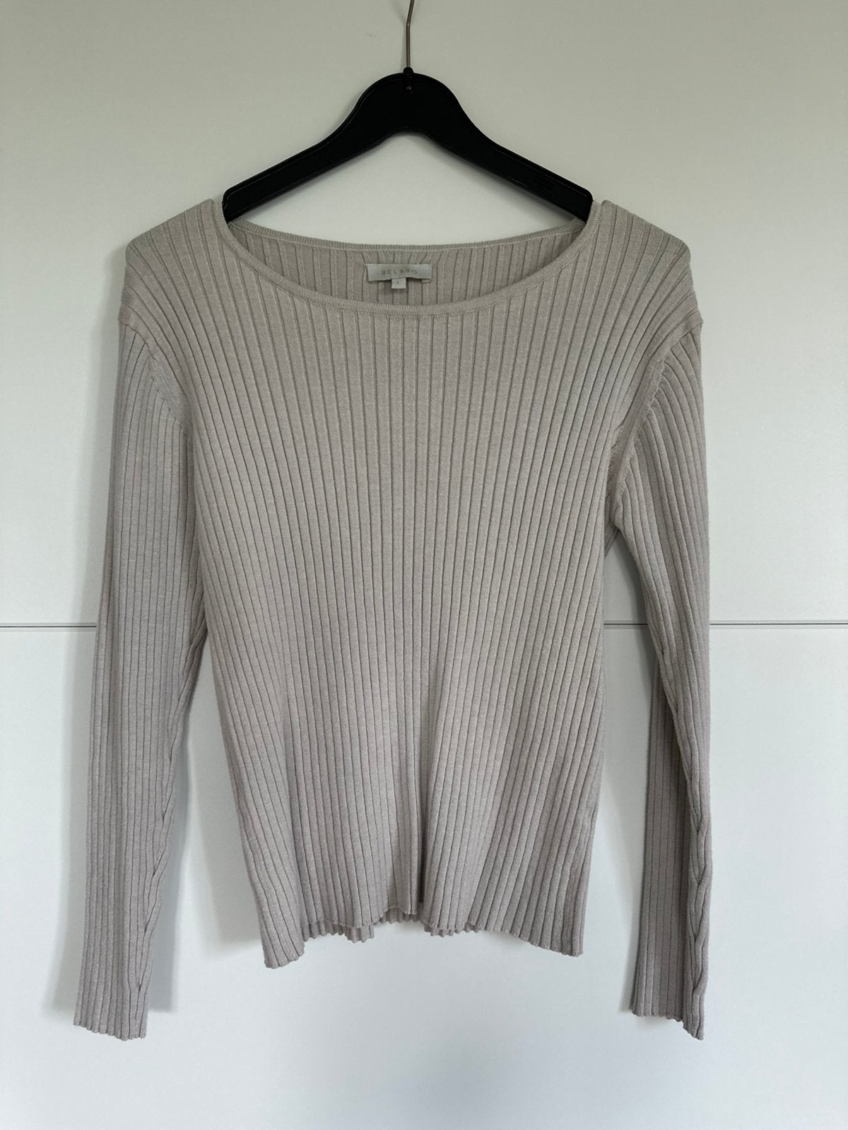 Bel&Bo ribtrui beige – maat L, Kleding | Dames, Topjes, Maat 42/44 (L), Ophalen of Verzenden, Zo goed als nieuw, Lange mouw