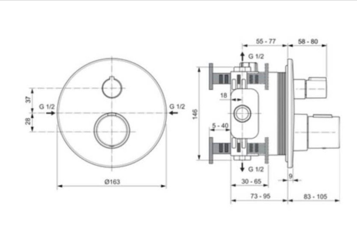 Ideal standard thermostatische kraan, Ophalen of Verzenden, Zo goed als nieuw