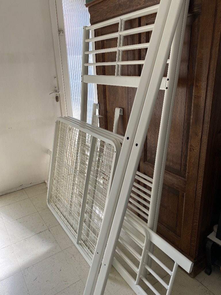Stapelbed metaal wit, Enlèvement, Utilisé, Lits superposés