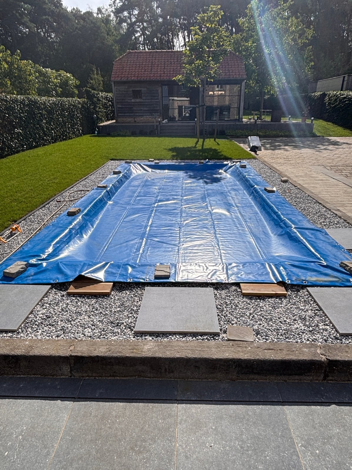 Bâche de piscine d'hiver Ubbink 6,5 x 3,5 m, Jardin & Terrasse, Enlèvement, Comme neuf, Couverture de piscine