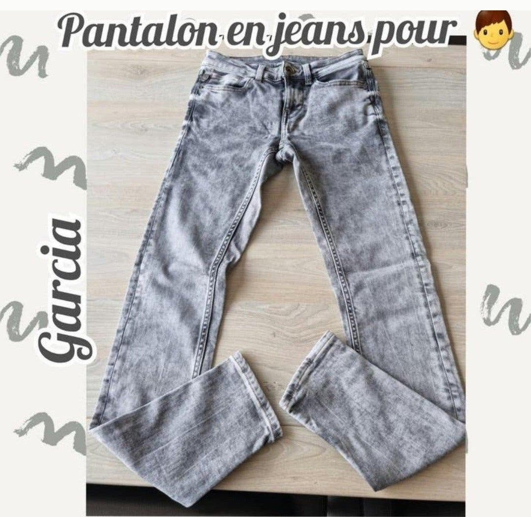 Pantalon en jeans pour garçon -gris-Garcia, Kinderen en Baby's, Broek, Gebruikt, Ophalen of Verzenden, Garcia