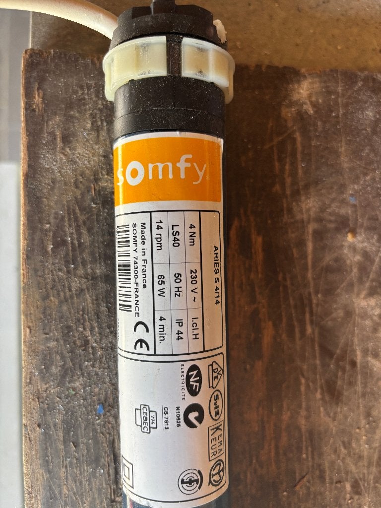 Moteur volet SOMFY, Doe-het-zelf en Bouw, Rolluiken, Ophalen of Verzenden, Zo goed als nieuw, Minder dan 100 cm