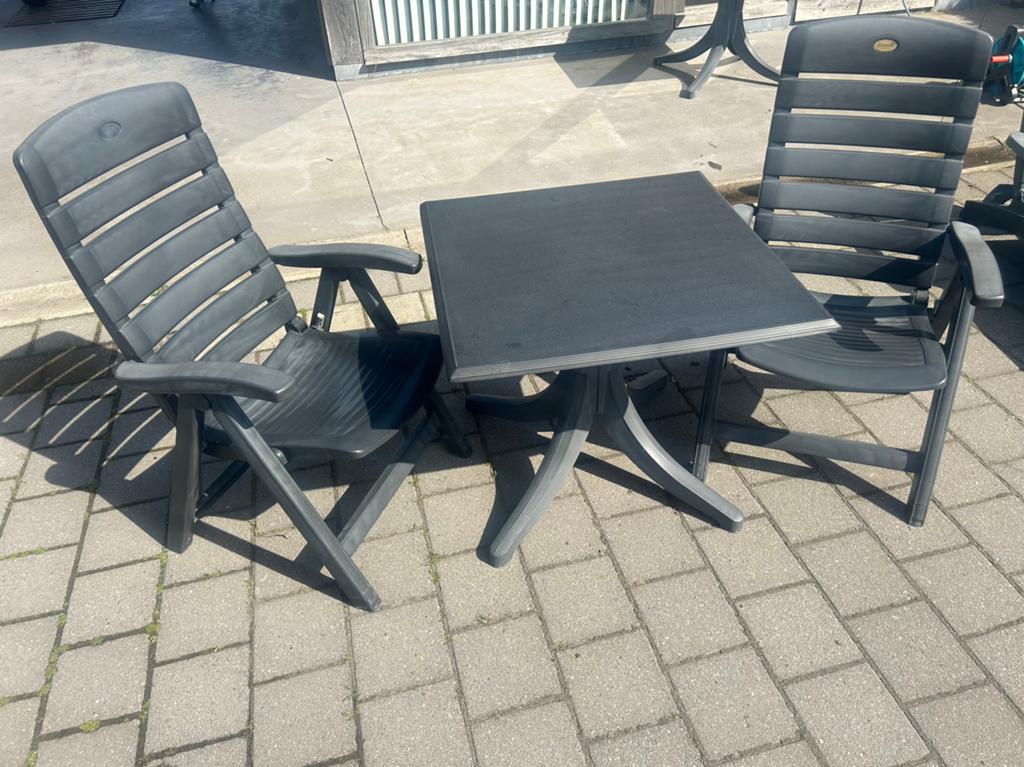 2x Tuinset met ligstoel Hartman, Tuin en Terras, Ophalen of Verzenden, Gebruikt, Kunststof, Tuinset