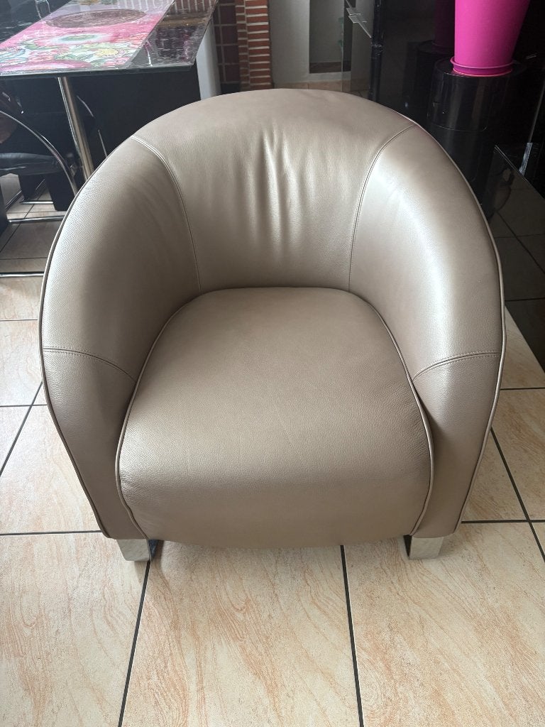 Beau fauteuil Natuzzi Liz, Ophalen, Zo goed als nieuw, Leer