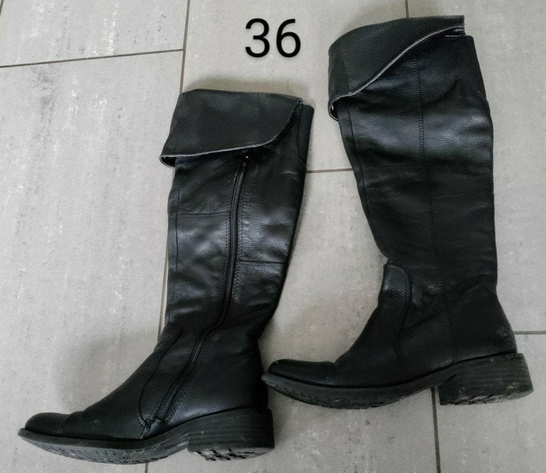 leder hoge laarzen Nieuw maat 36, Ophalen, Hoge laarzen