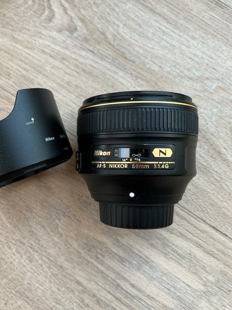 Nikon 58mm 1.4 G N, TV, Hi-fi & Vidéo, Photo | Lentilles & Objectifs, 58 mm, Housse/sac de protection, Enlèvement ou Envoi, Lentille standard